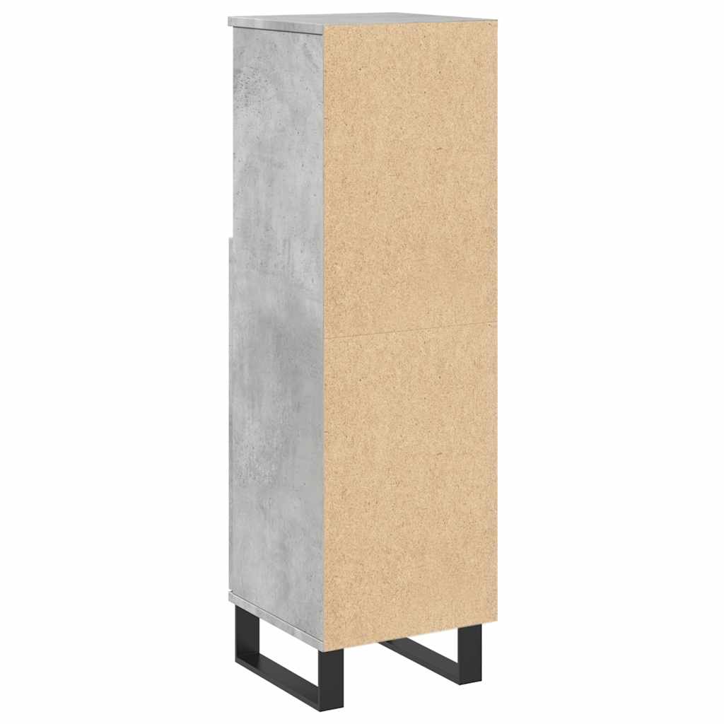 Armadietto da Bagno Grigio Cemento 30x30x100 cm in Truciolato | homemem39