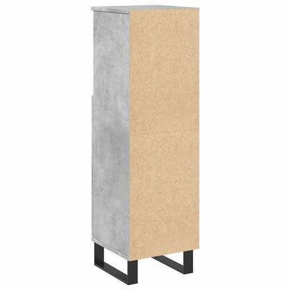 Armadietto da Bagno Grigio Cemento 30x30x100 cm in Truciolato | homemem39