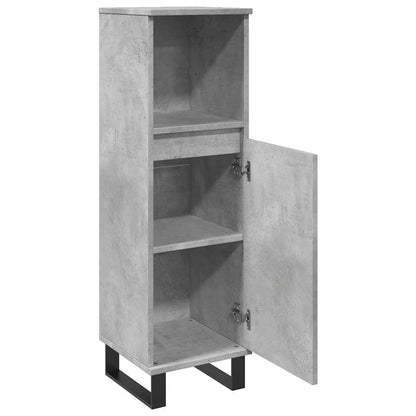 Armadietto da Bagno Grigio Cemento 30x30x100 cm in Truciolato | homemem39