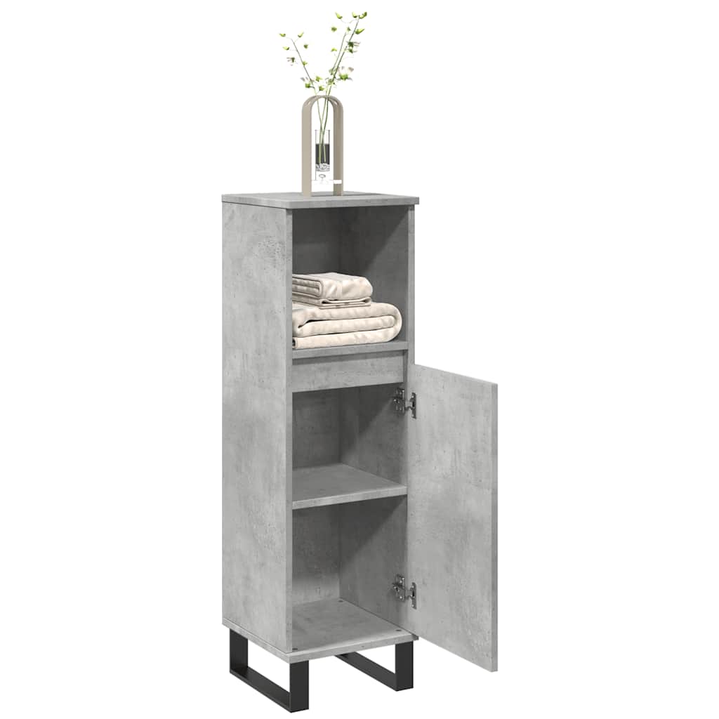 Armadietto da Bagno Grigio Cemento 30x30x100 cm in Truciolato | homemem39