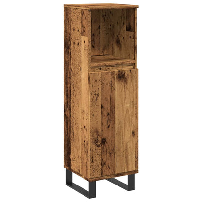 Armadietto da Bagno Legno Antico 30x30x100 cm in Truciolato | homemem39