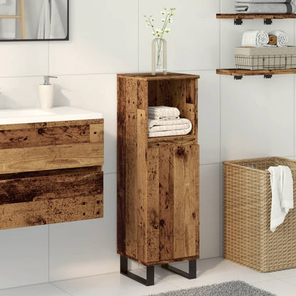 Armadietto da Bagno Legno Antico 30x30x100 cm in Truciolato | homemem39