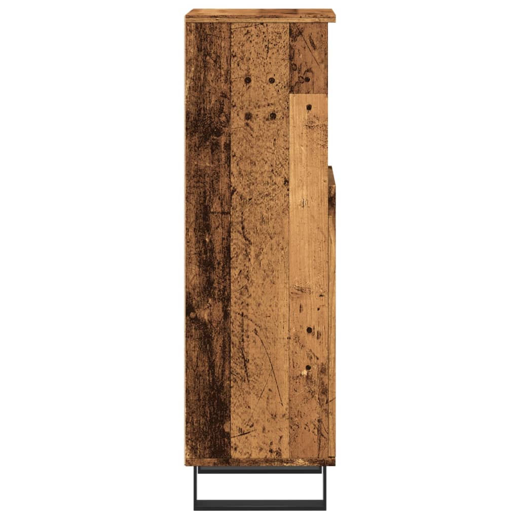 Armadietto da Bagno Legno Antico 30x30x100 cm in Truciolato | homemem39