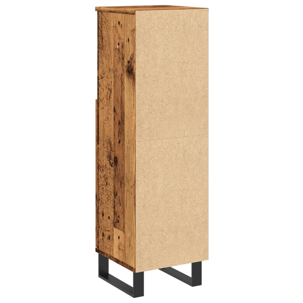 Armadietto da Bagno Legno Antico 30x30x100 cm in Truciolato | homemem39