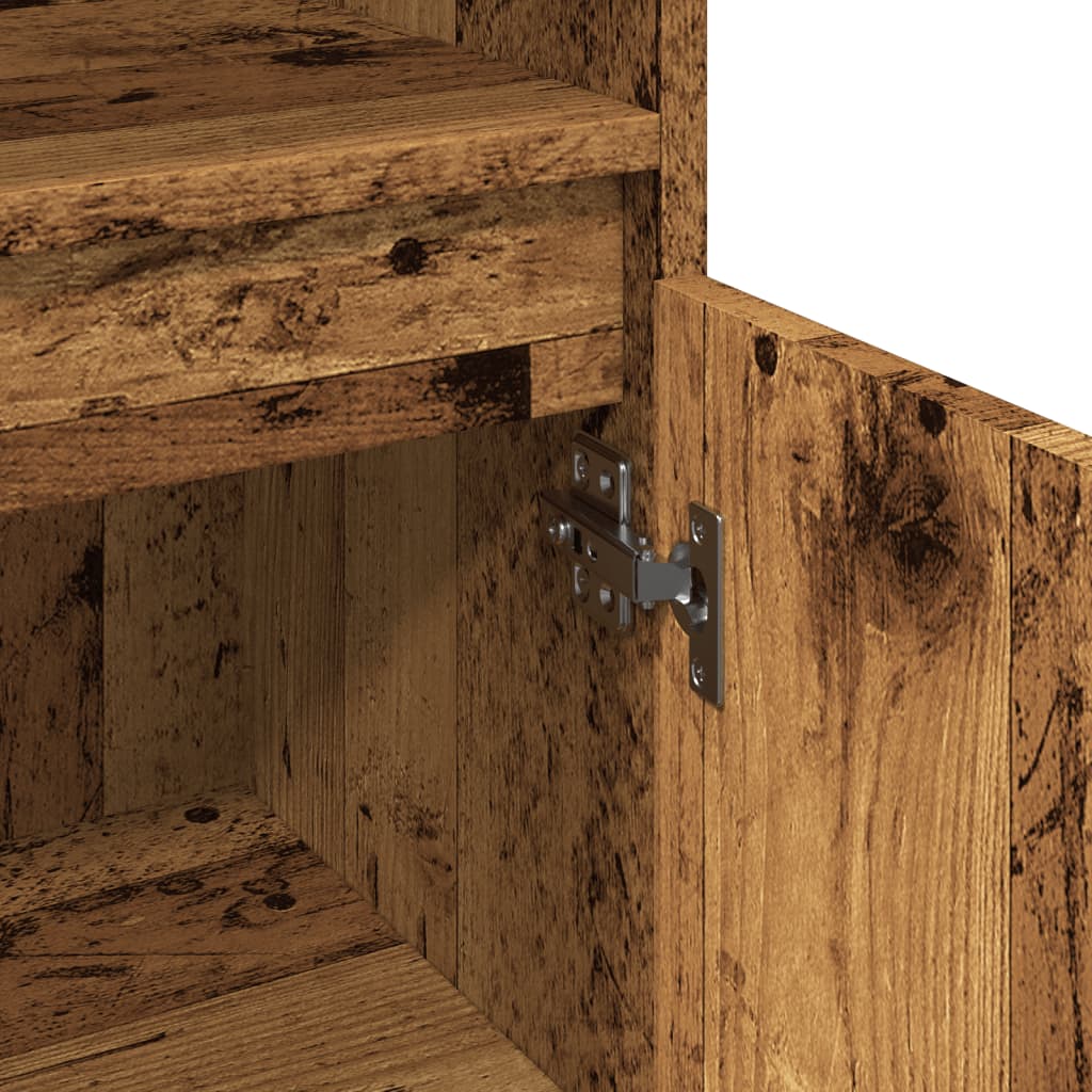Armadietto da Bagno Legno Antico 30x30x100 cm in Truciolato | homemem39