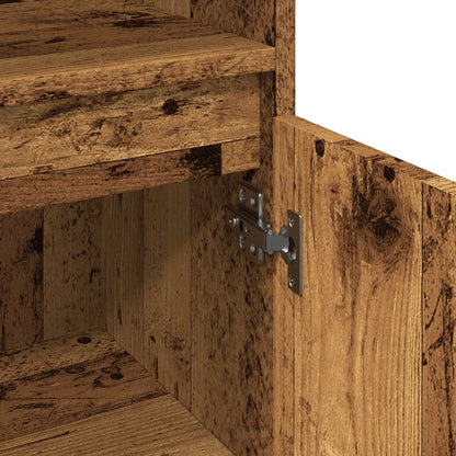 Armadietto da Bagno Legno Antico 30x30x100 cm in Truciolato | homemem39