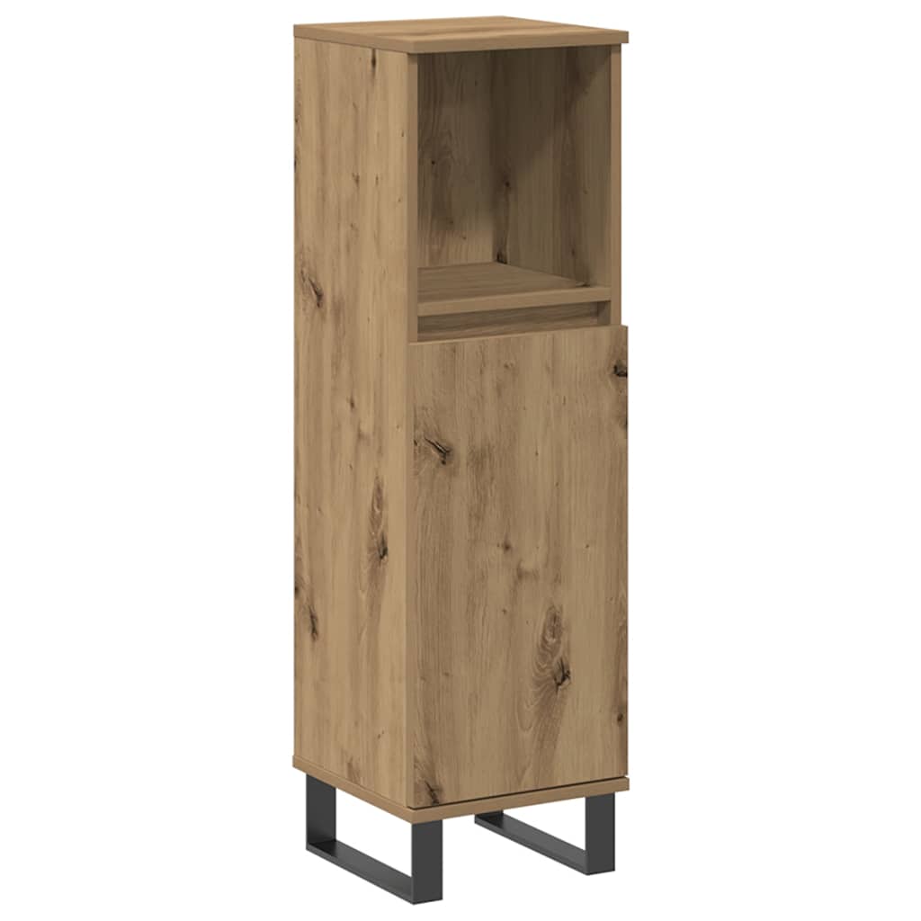 Armadietto da Bagno Rovere Artigianale 30x30x100 cm Truciolato | homemem39