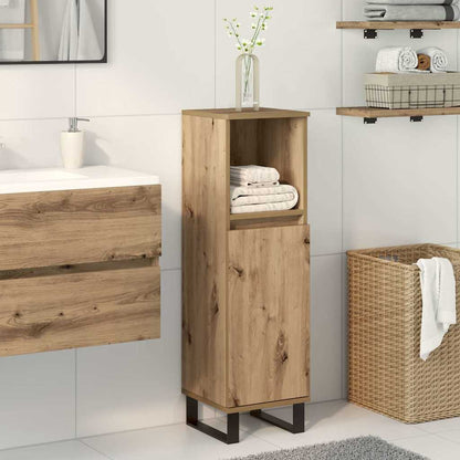 Armadietto da Bagno Rovere Artigianale 30x30x100 cm Truciolato | homemem39