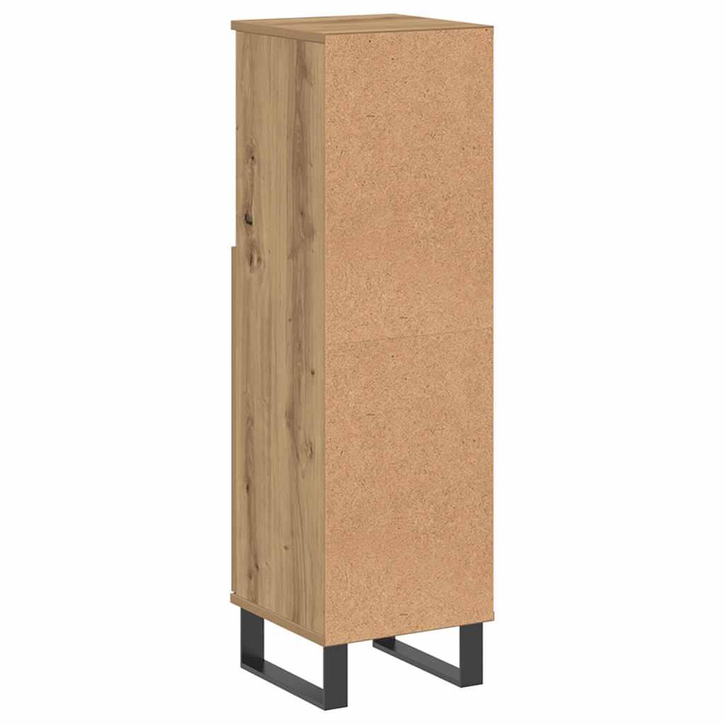 Armadietto da Bagno Rovere Artigianale 30x30x100 cm Truciolato | homemem39