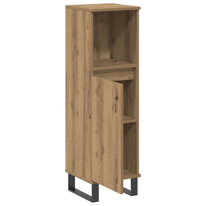 Armadietto da Bagno Rovere Artigianale 30x30x100 cm Truciolato | homemem39