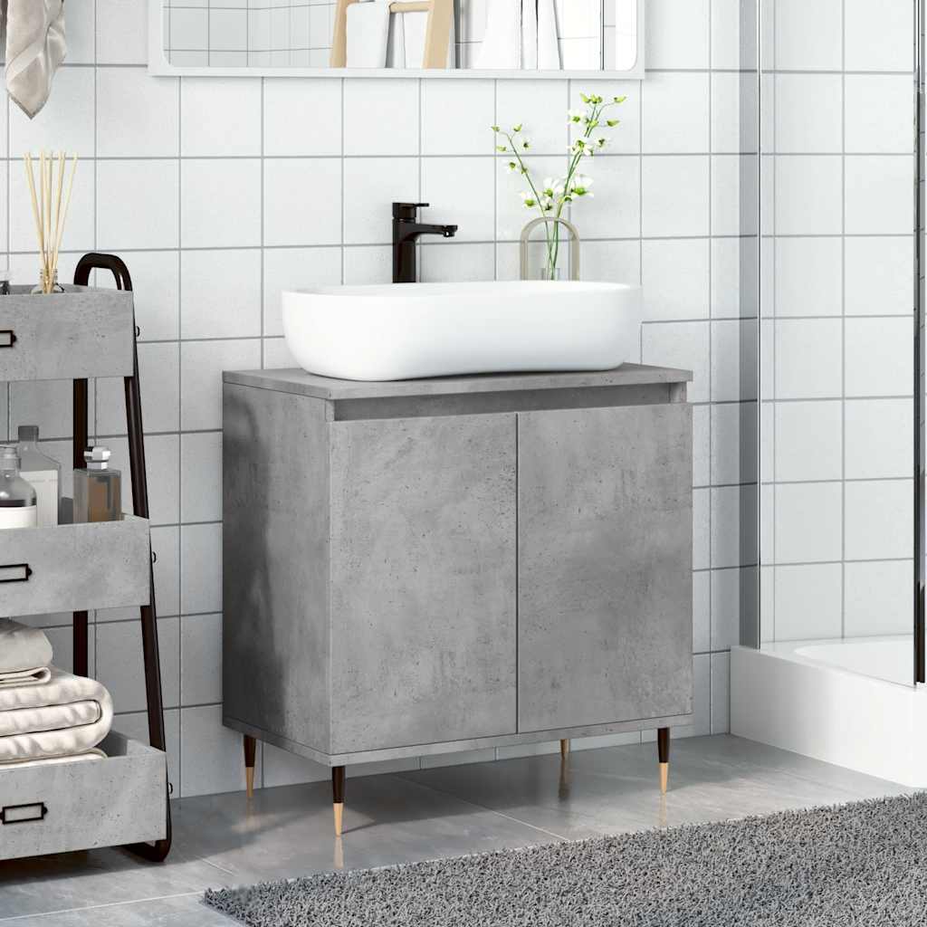 Armadietto da Bagno Grigio Cemento 58x33x60cm in Truciolato | homemem39