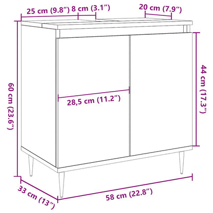 Armadietto da Bagno Grigio Cemento 58x33x60cm in Truciolato | homemem39