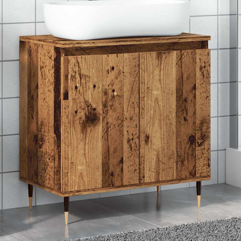 Mobile da Bagno Legno Antico 58x33x60 cm in Truciolato