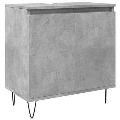 Armadietto da Bagno Grigio Cemento 58x33x60cm Legno Multistrato | homemem39