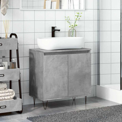 Armadietto da Bagno Grigio Cemento 58x33x60cm Legno Multistrato | homemem39