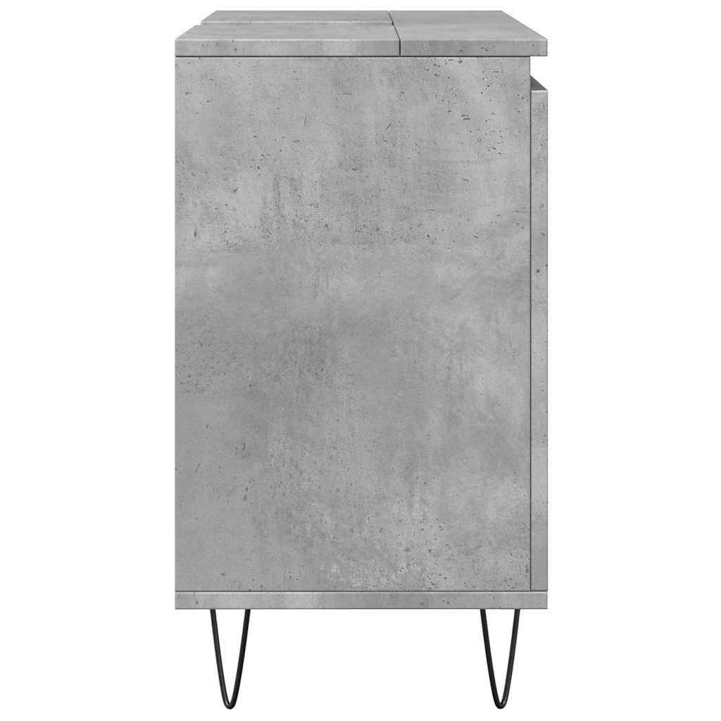 Armadietto da Bagno Grigio Cemento 58x33x60cm Legno Multistrato | homemem39