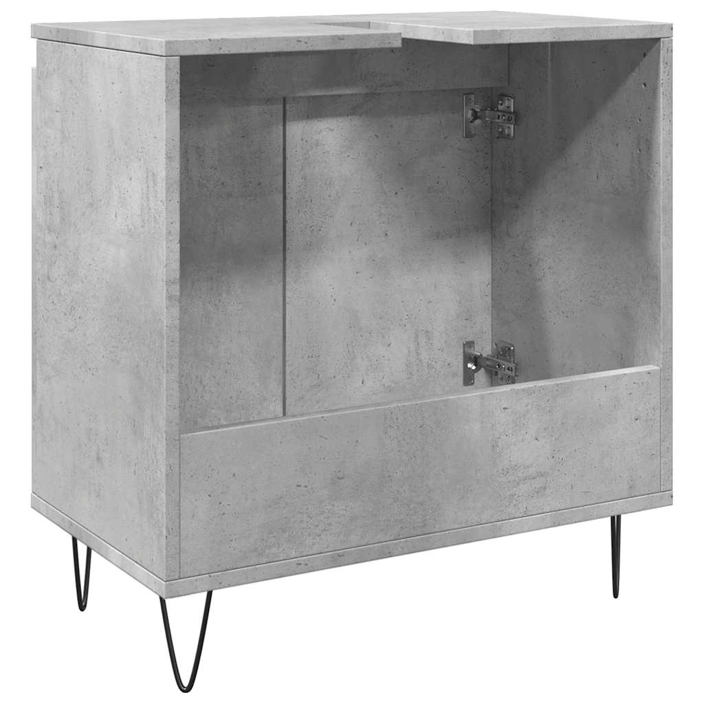 Armadietto da Bagno Grigio Cemento 58x33x60cm Legno Multistrato | homemem39