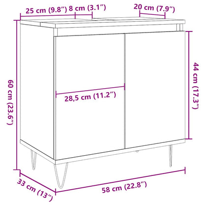 Mobile da Bagno Legno Vecchio 58x33x60 cm in Truciolato | homemem39