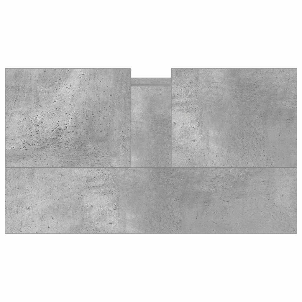 Armadietto da Bagno Grigio Cemento 58x33x60cm in Truciolato