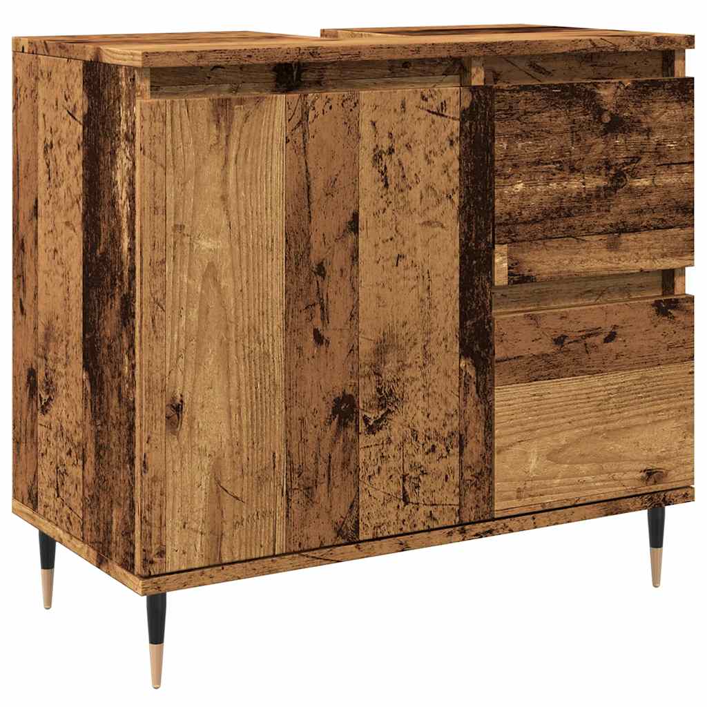Armadietto da Bagno Legno Antico 65x33x60 cm in Truciolato | homemem39