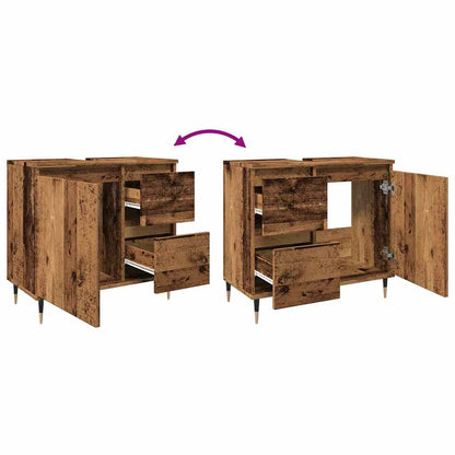 Armadietto da Bagno Legno Antico 65x33x60 cm in Truciolato | homemem39