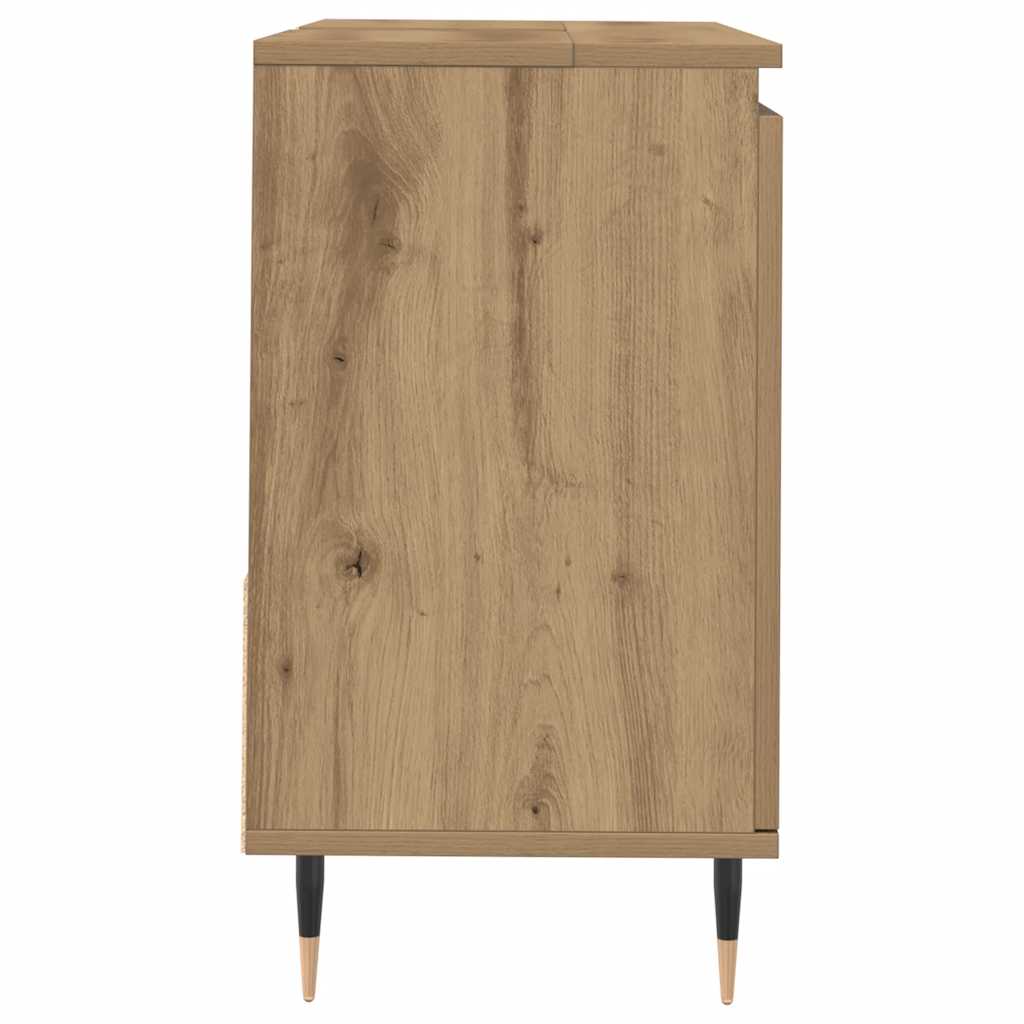 Armadietto da Bagno Rovere Artigianale 65x33x60cm in Truciolato | homemem39