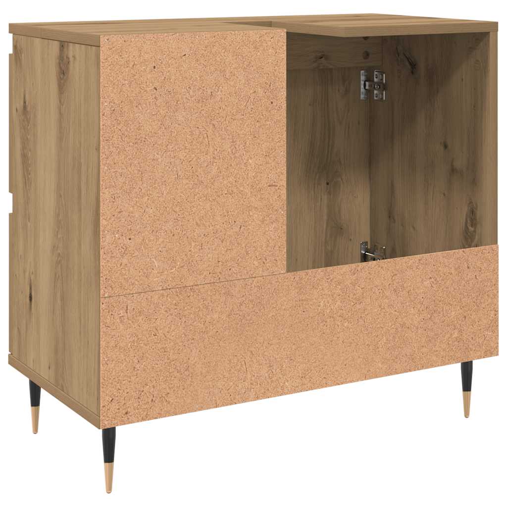 Armadietto da Bagno Rovere Artigianale 65x33x60cm in Truciolato | homemem39