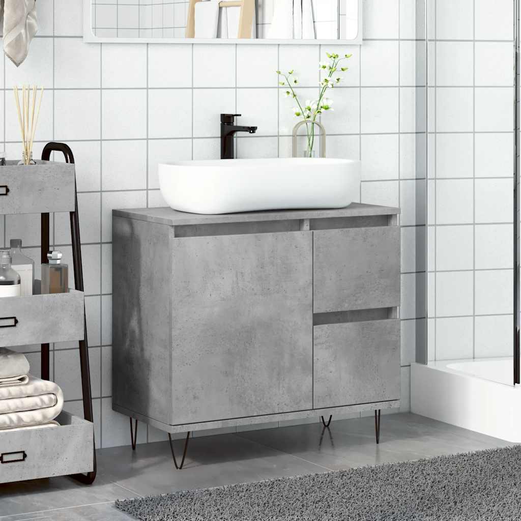 Armadietto da Bagno Grigio Cemento 65x33x60cm in Truciolato | homemem39