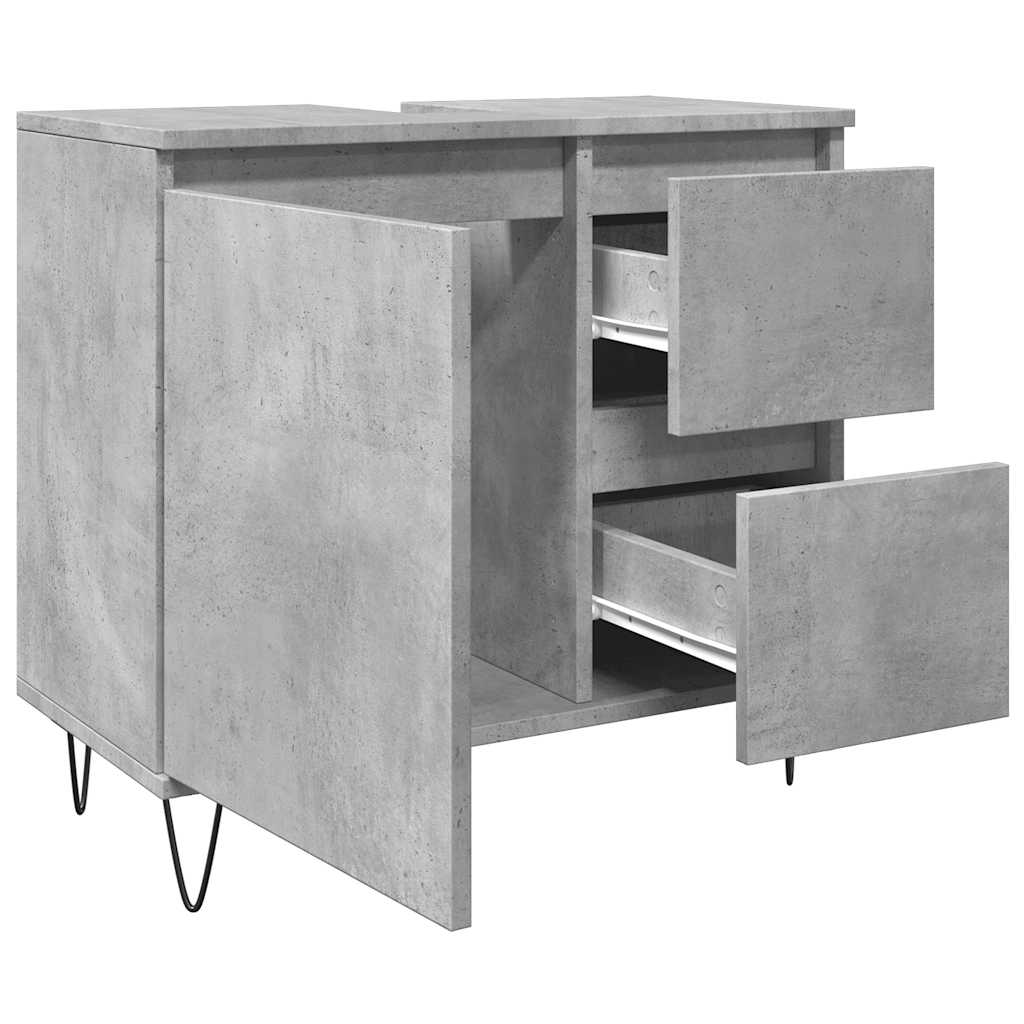 Armadietto da Bagno Grigio Cemento 65x33x60cm in Truciolato | homemem39