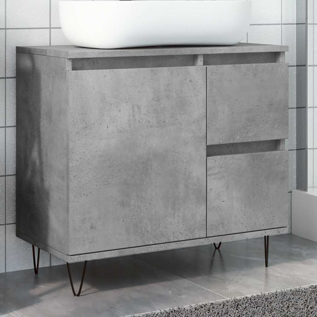 Armadietto da Bagno Grigio Cemento 65x33x60cm in Truciolato | homemem39