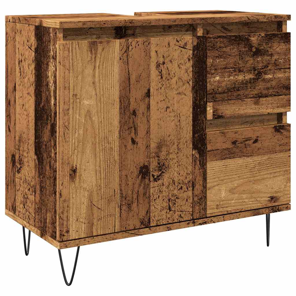 Armadietto da Bagno Legno Antico 65x33x60 cm in Truciolato | homemem39