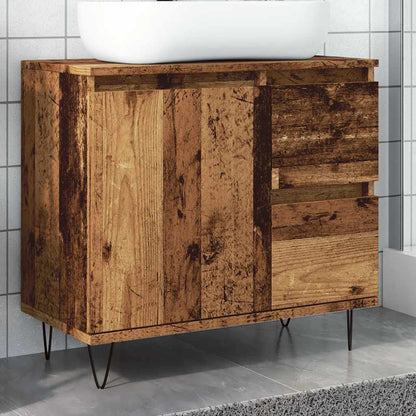 Armadietto da Bagno Legno Antico 65x33x60 cm in Truciolato | homemem39
