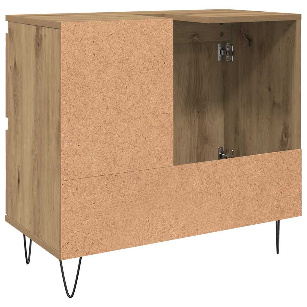 Armadietto da Bagno Rovere Artigianale 65x33x60cm in Truciolato | homemem39