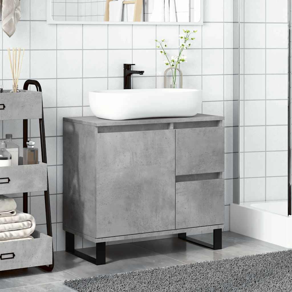 Armadietto da Bagno Grigio Cemento 65x33x60cm in Truciolato | homemem39