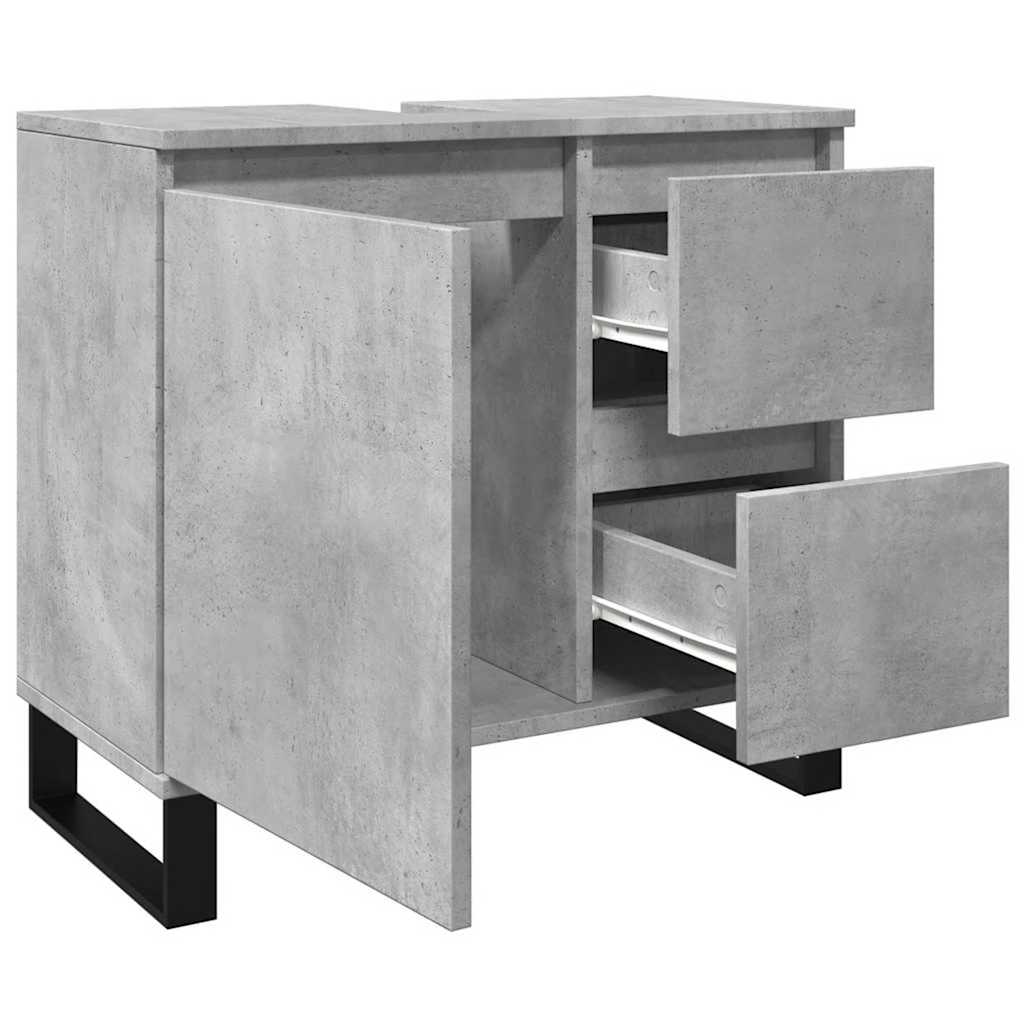 Armadietto da Bagno Grigio Cemento 65x33x60cm in Truciolato | homemem39