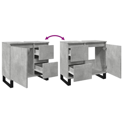 Armadietto da Bagno Grigio Cemento 65x33x60cm in Truciolato | homemem39