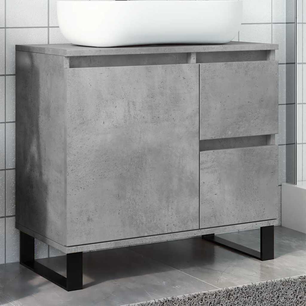 Armadietto da Bagno Grigio Cemento 65x33x60cm in Truciolato | homemem39