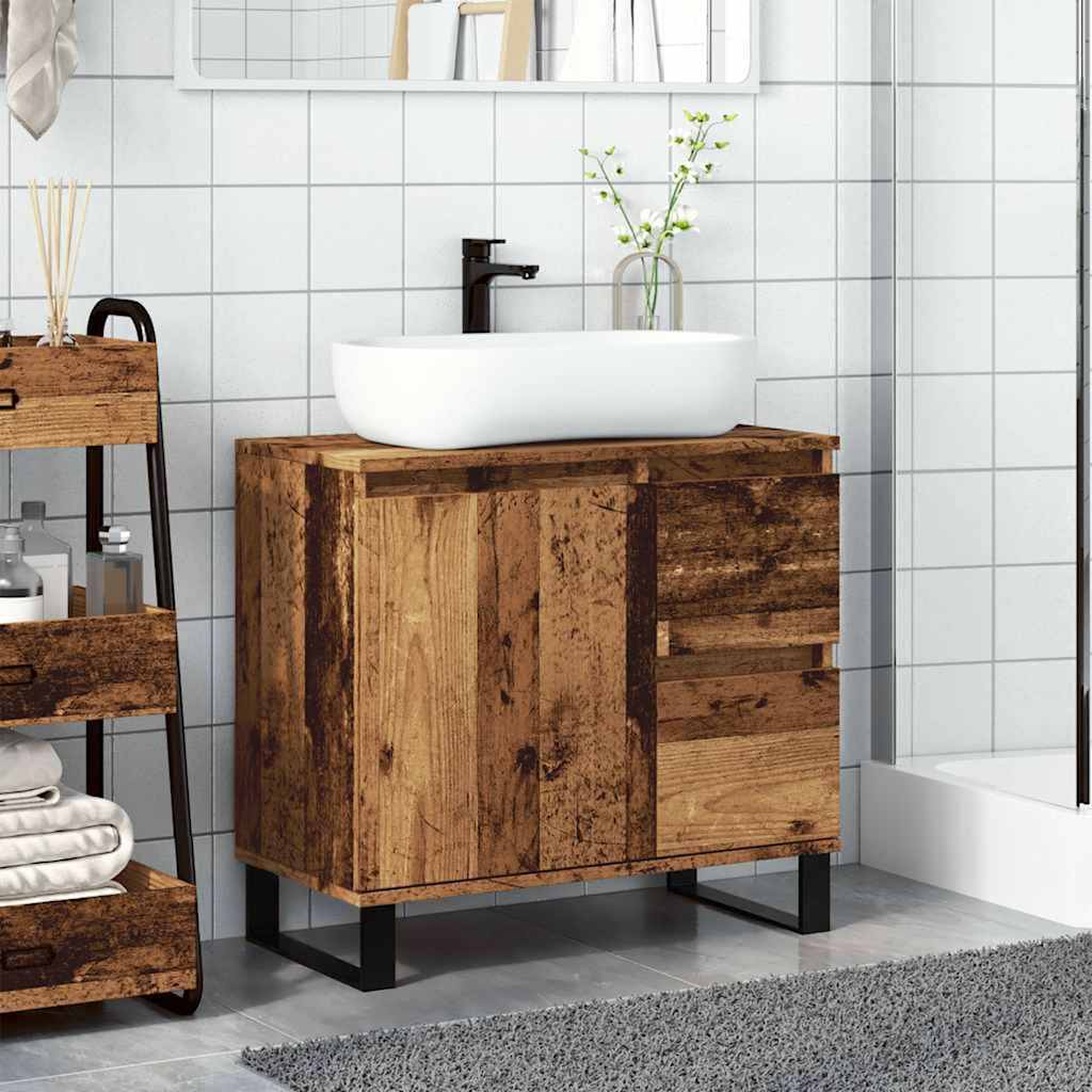Armadietto da Bagno Legno Antico 65x33x60 cm in Truciolato | homemem39