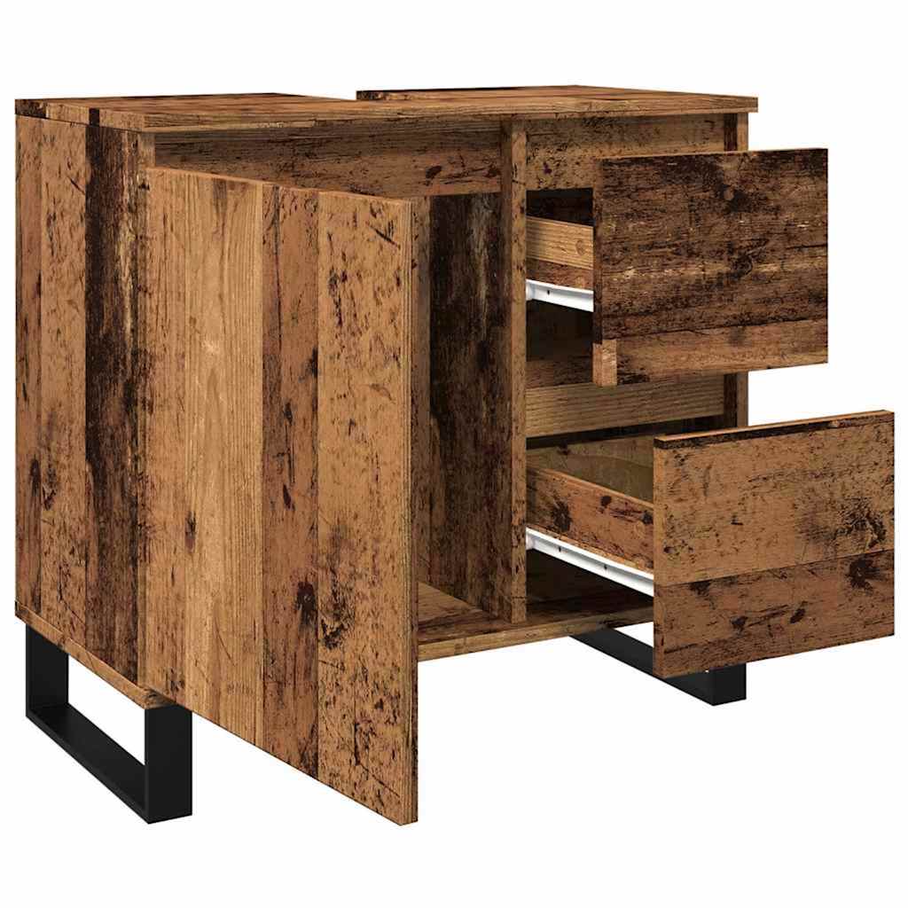 Armadietto da Bagno Legno Antico 65x33x60 cm in Truciolato | homemem39