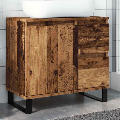 Armadietto da Bagno Legno Antico 65x33x60 cm in Truciolato | homemem39
