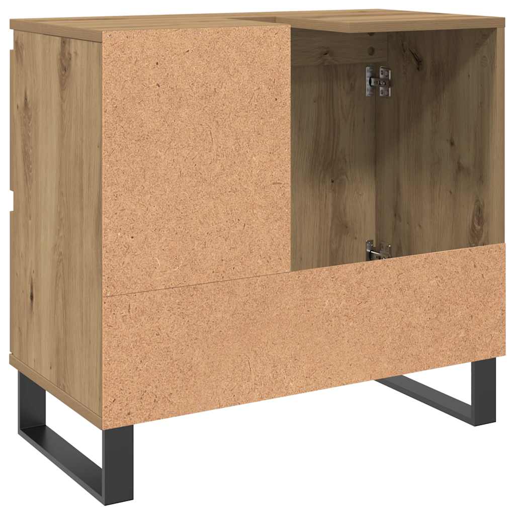 Armadietto da Bagno Rovere Artigianale 65x33x60cm in Truciolato | homemem39