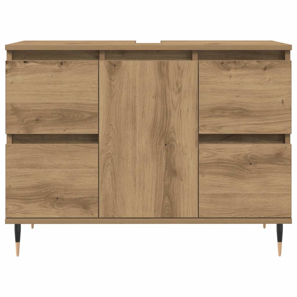 Mobiletto da Bagno Rovere Artigianale 80x33x60 cm in Truciolato