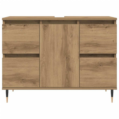 Mobiletto da Bagno Rovere Artigianale 80x33x60 cm in Truciolato