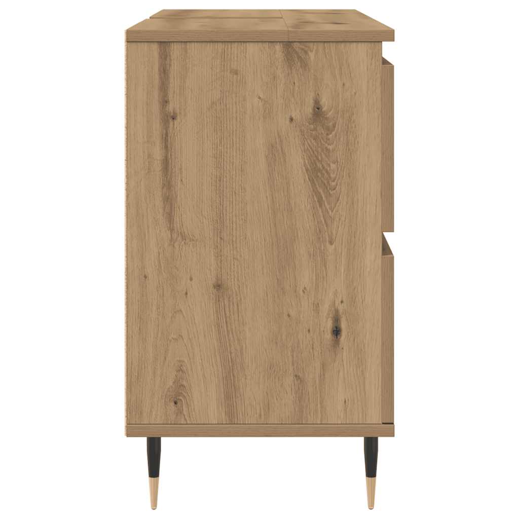Mobiletto da Bagno Rovere Artigianale 80x33x60 cm in Truciolato | homemem39