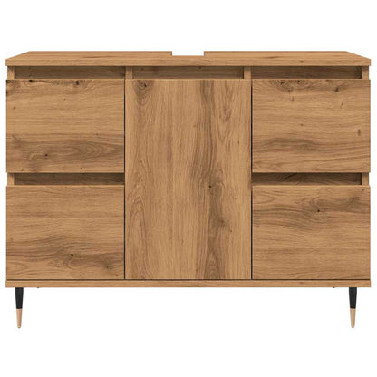 Mobiletto da Bagno Rovere Artigianale 80x33x60 cm in Truciolato