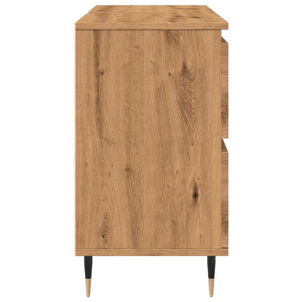 Mobiletto da Bagno Rovere Artigianale 80x33x60 cm in Truciolato