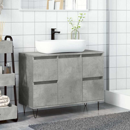 Armadietto da Bagno Grigio Cemento 80x33x60cm in Truciolato | homemem39