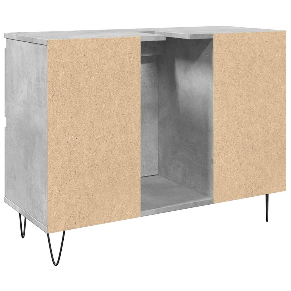 Armadietto da Bagno Grigio Cemento 80x33x60cm in Truciolato | homemem39