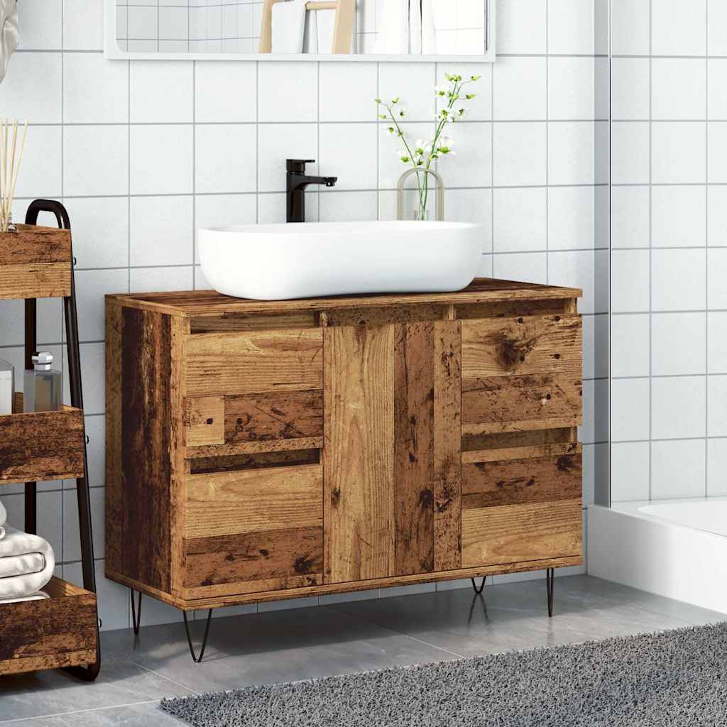 Mobile da Bagno Legno Antico 80x33x60 cm in Truciolato | homemem39
