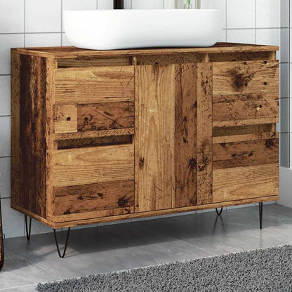 Mobile da Bagno Legno Antico 80x33x60 cm in Truciolato